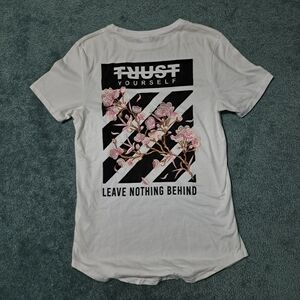 Urban Outfitters Trust Yourself Floral Tee - White and Black